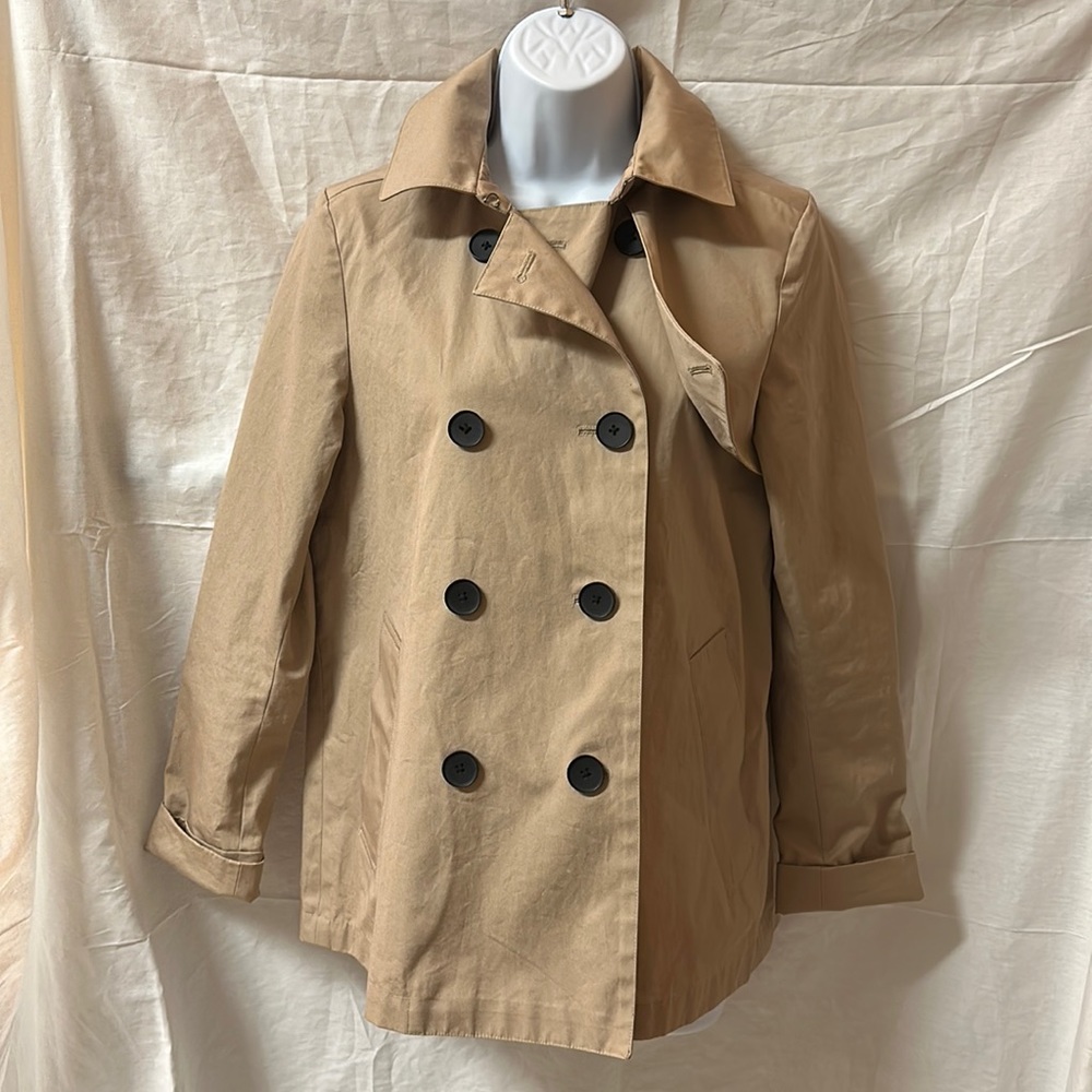 Everlane Khaki Tan Short Swing Trench Jacket  Sz S
